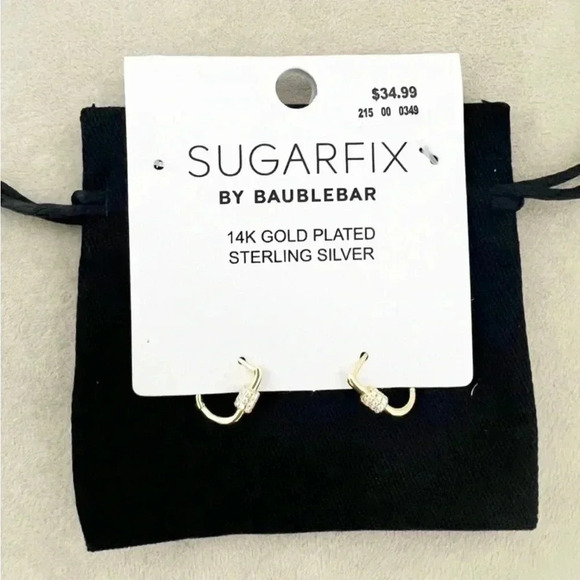 NWT Sugarfix by Baublebar 14k Gold Plated Sterling Silver Earrings 13 - Picture 1 of 2